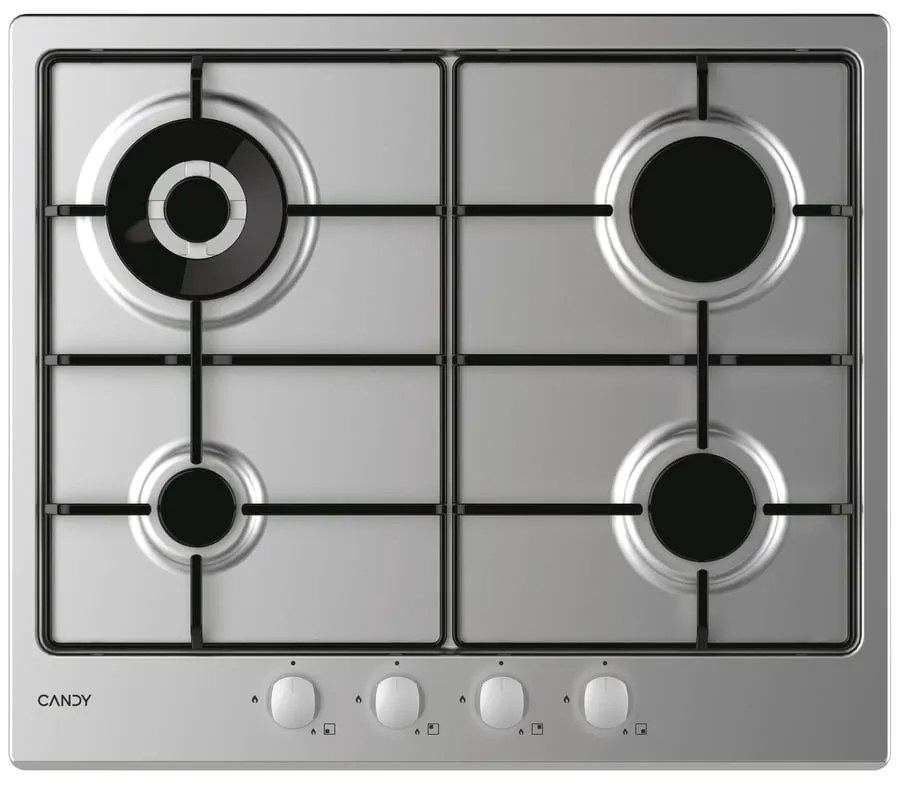 Piano cottura 4 fuochi L 63.4 cm CHW6BR4WX INOX CANDY acciaio inox