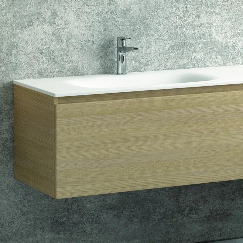 Kamalu - mobile bagno 135 cm con lavabo incasso e vano a giorno a destra sp-135ed