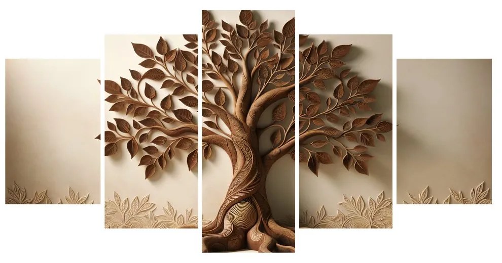 Stampa su tela – albero della vita marrone