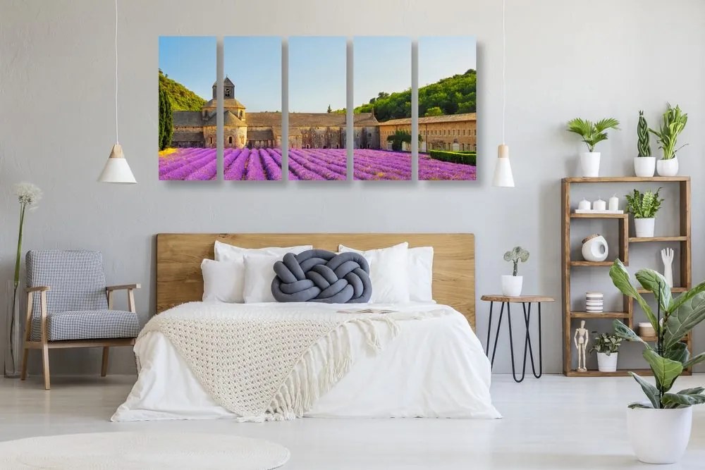 Quadri 5 pezzi – Provenza con campi di lavanda