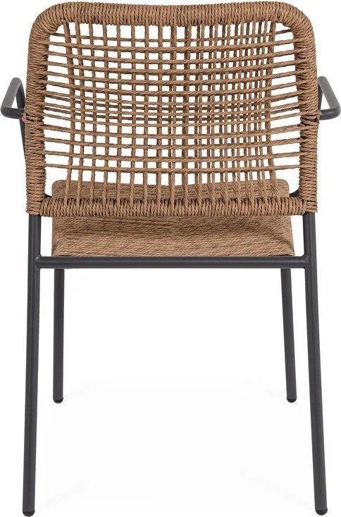 Sedia da esterno grigio scuro/di colore naturale in metallo Jable – Bizzotto