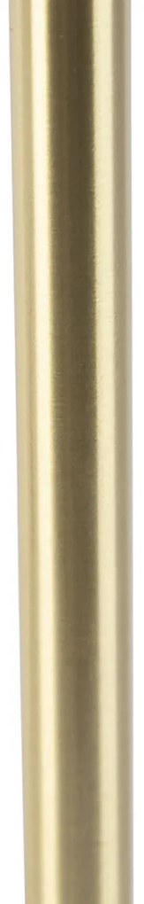 Lampada da tavolo classica in ottone con paralume grigio chiaro 35 cm - Simplo