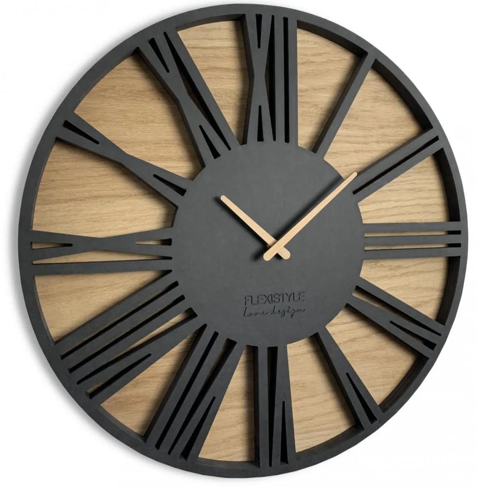 Orologio di lusso in legno con un diametro di 50cm ROMAN LOFT Diametro 50 cm