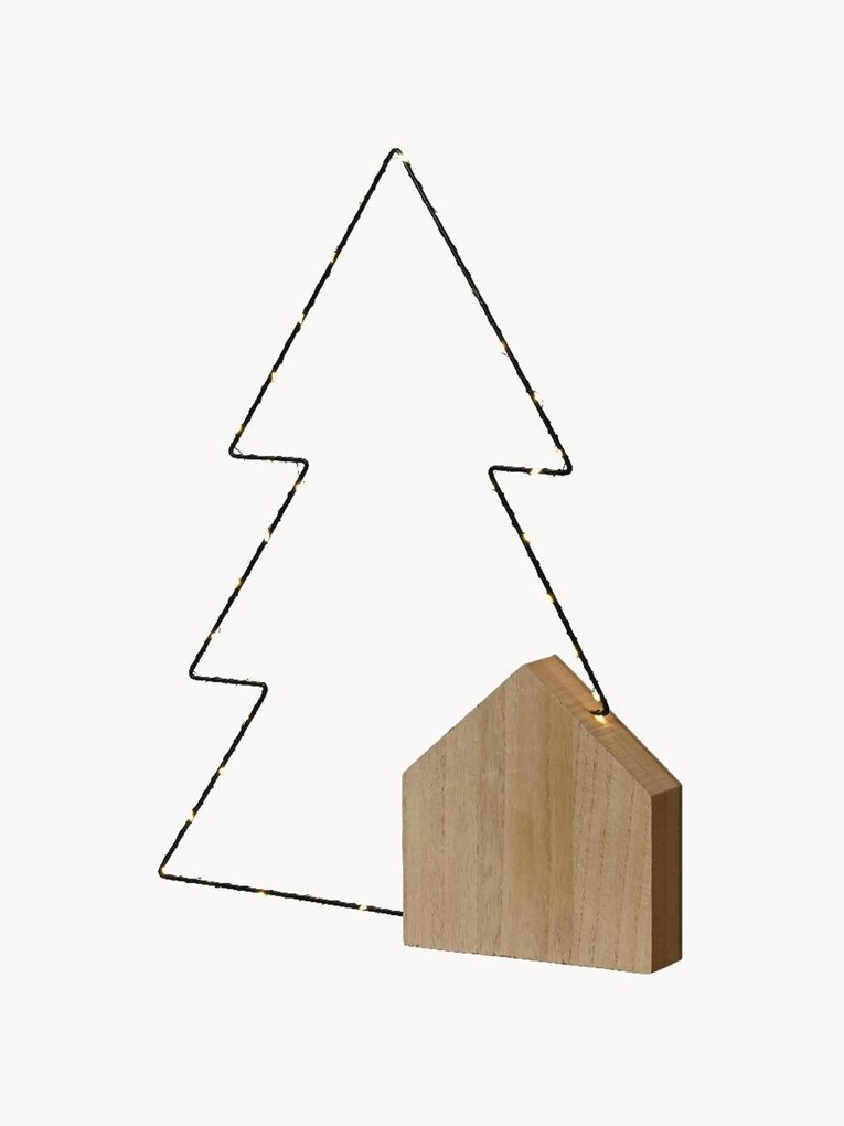 Albero di Natale LED a batteria con funzione timer Leslie