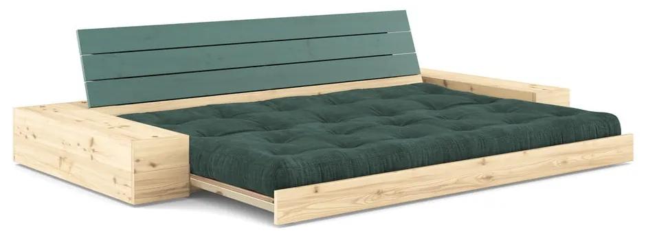Divano letto in velluto a coste verde scuro 244 cm Base - Karup Design