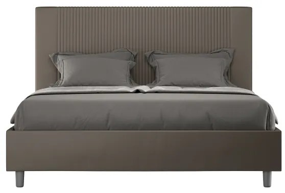 Letto matrimoniale senza rete imbottito 160x210 similpelle cappuccino Goya