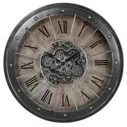 Orologio da Parete DKD Home Decor Ingranaggi Nero Rame Ferro 80 x 8 x 80 cm