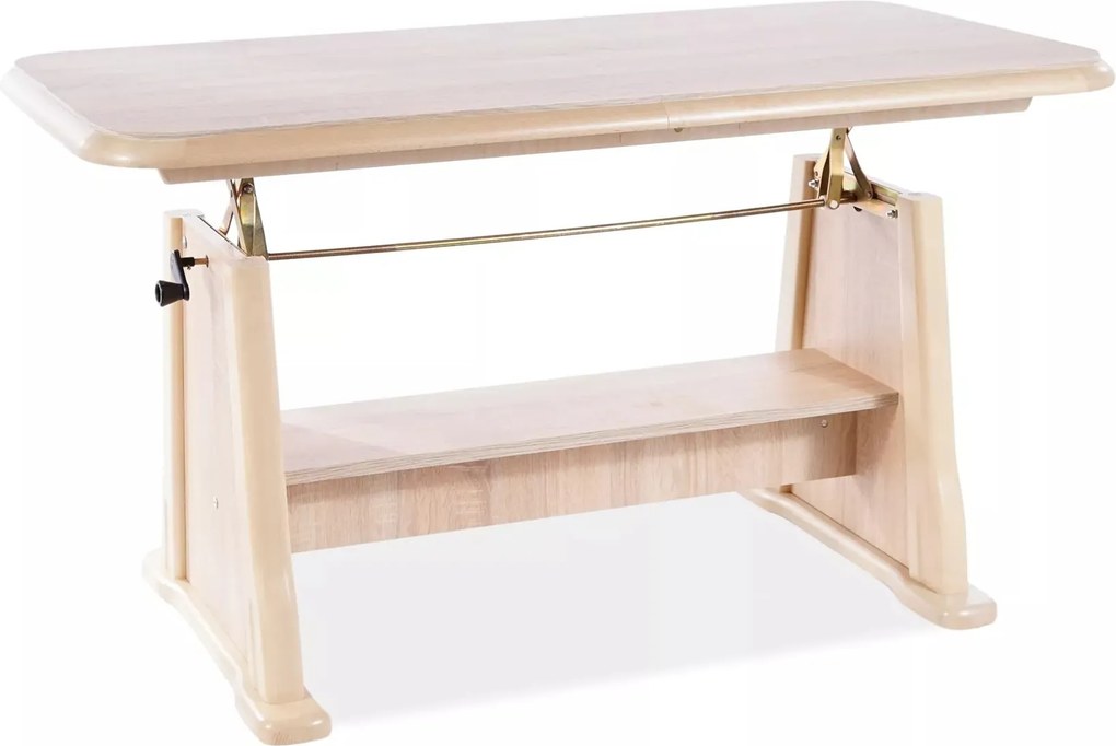 Tavolo trasformabile Beata in finitura rovere sonoma con struttura in legno – 130/170x67x60/77 cm