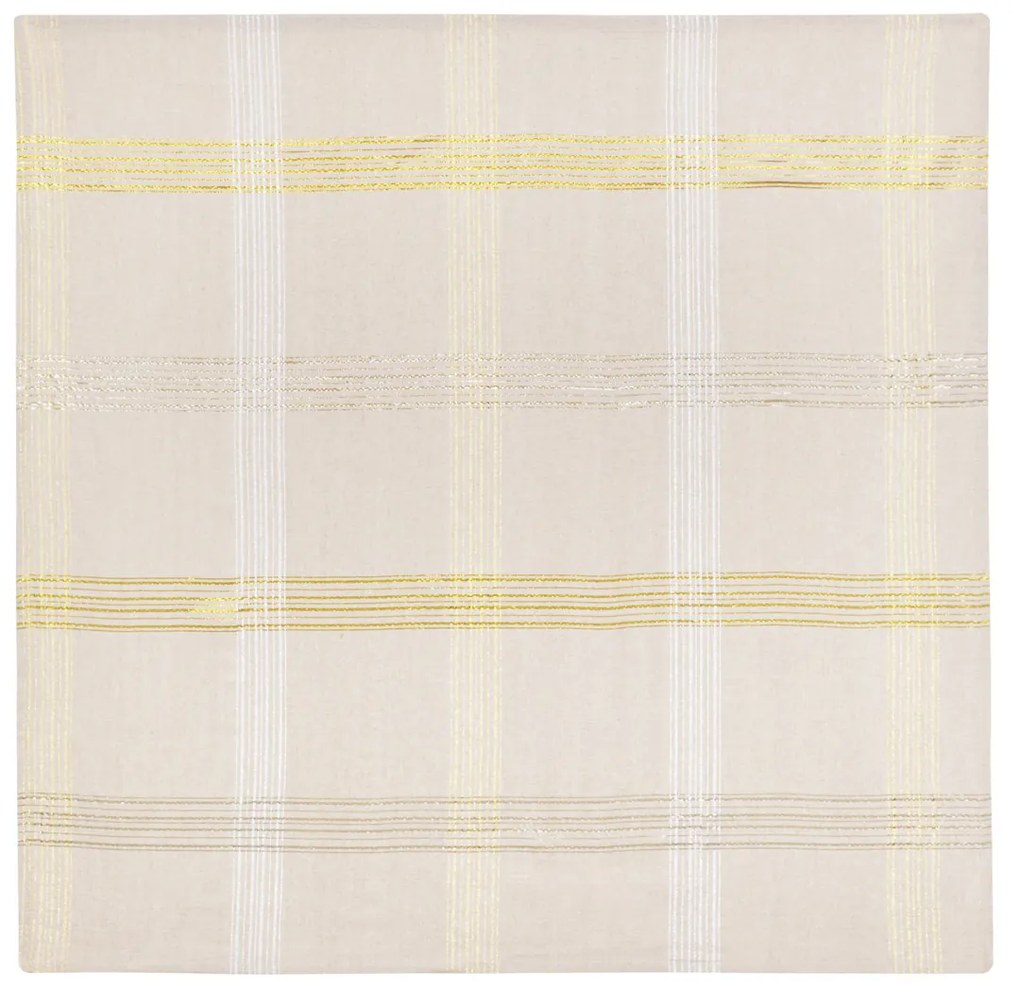 Centrotavola natalizio tartan beige e oro