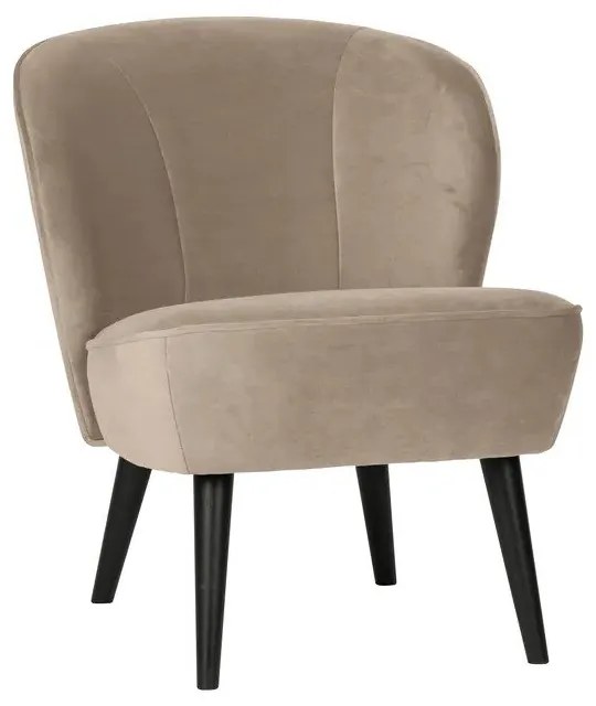 Poltrona in velluto beige Sara - WOOOD