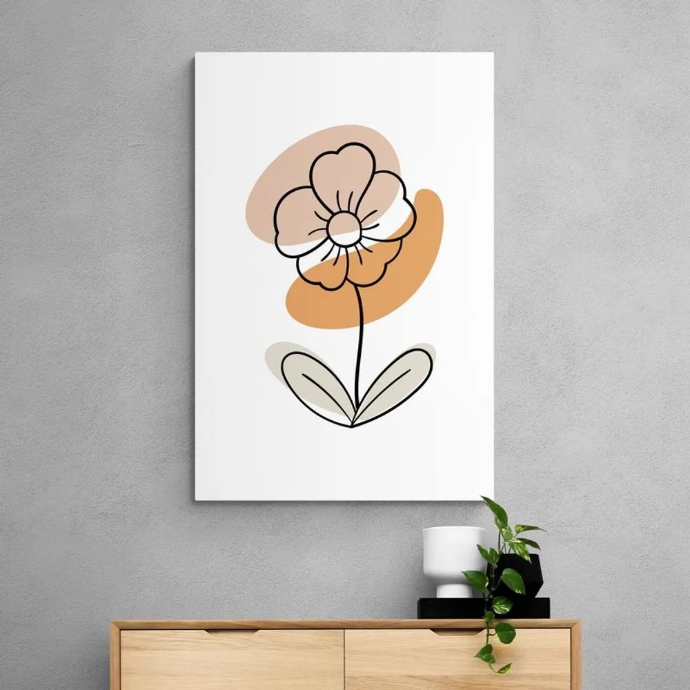 Stampa su tela – Fiore minimalista su sfondo bianco No4