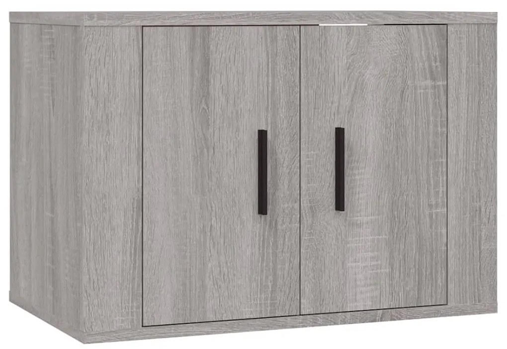 Set mobili porta tv 3 pz grigio sonoma in legno multistrato
