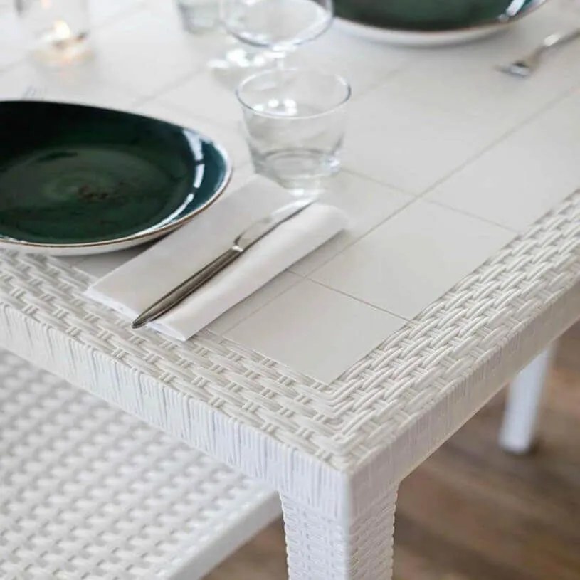 CALIGOLA - tavolo da giardino in resina effetto rattan