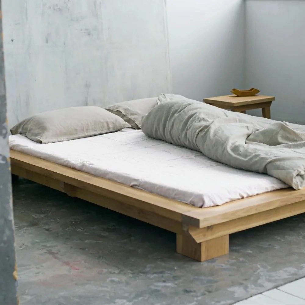 Lenzuolo elastico di lino bianco, 180 x 200 cm White - Linen Tales