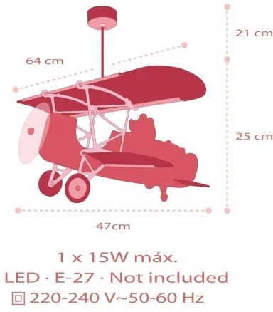 Dalber 54572 - Lampadario bambini LITTLE TEDDY 1xE27/15W/230V