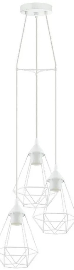 Eglo 79083 - Lampadario a cavo BYRON 3xE27/60W/230V bianco