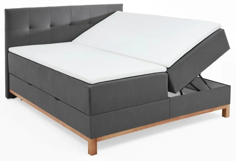 Letto boxspring grigio scuro con contenitore 180x200 cm Catania - Meise Möbel