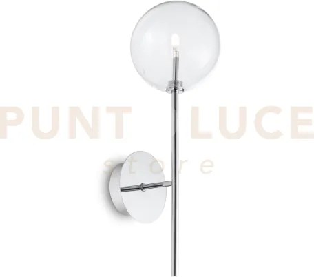 Equinoxe applique a parete cromo e trasparente in vetro 1 luce atta...