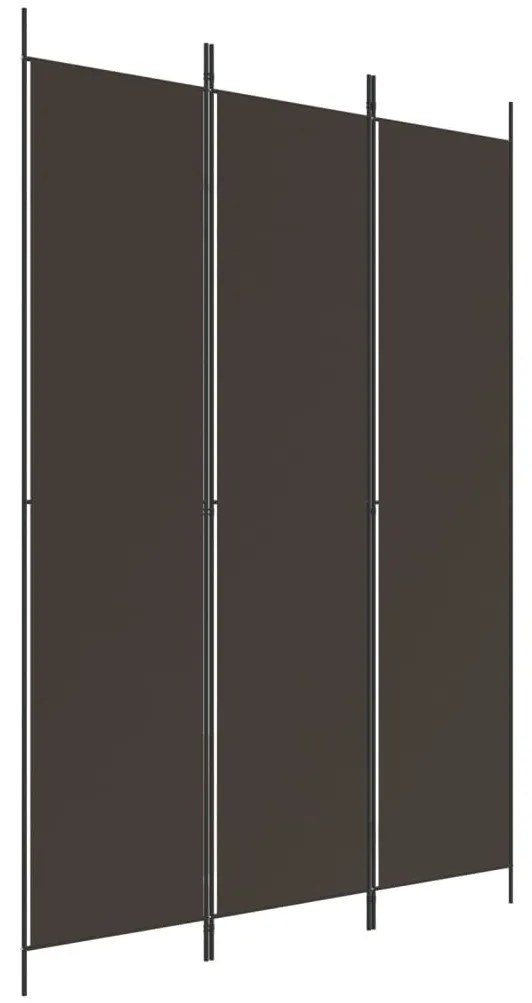 Divisorio a 3 pannelli marrone 150x220 cm in tessuto