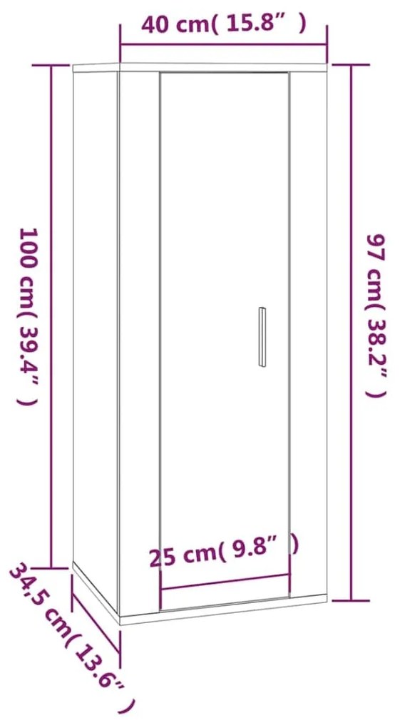 Set di Mobili Porta TV 4 pz Rovere Fumo in Legno Multistrato