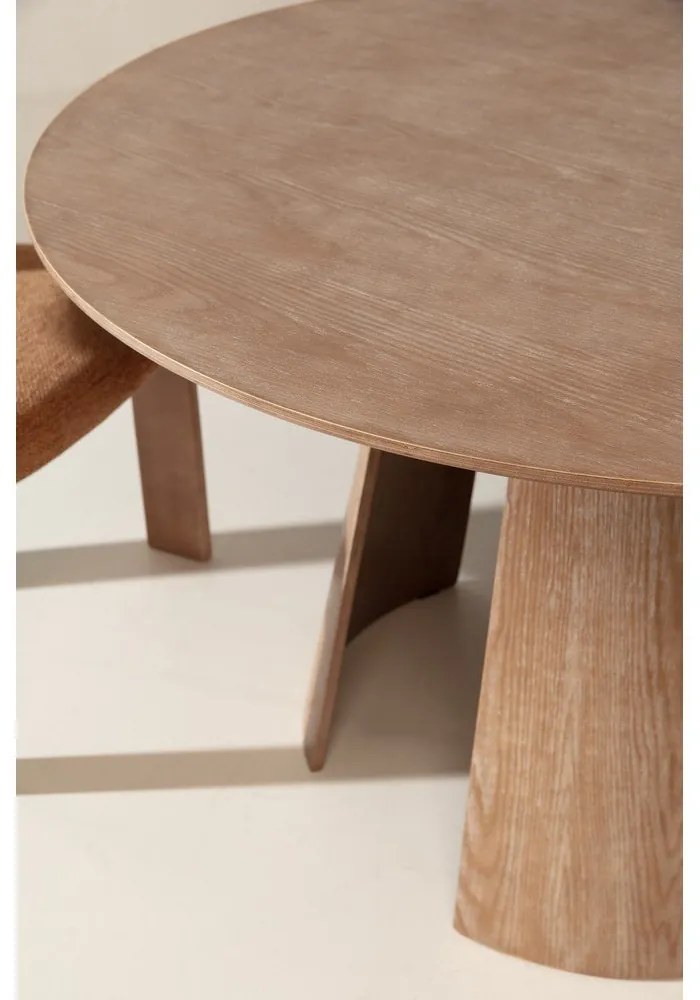 Tavolo da pranzo rotondo con effetto rovere ø 120 cm Zuri – MOME