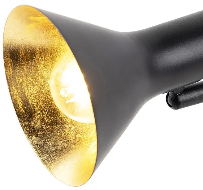 Lampada da tavolo moderna nera con oro 1 luce - Magno