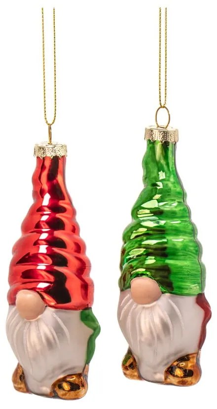 Decorazioni per albero di natale in set in vetro fatte a mano 2 pz ø 4 cm Gonk – Sass &amp; Belle
