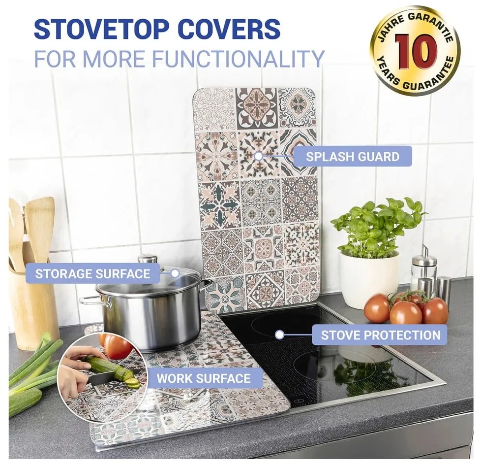 Set di 2 coperchi in vetro per fornello Universal Tile - Wenko
