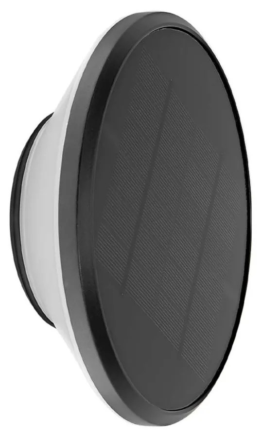 Applique Solare Tonda IP65 Nera da parete per Esterni Colore Bianco Naturale 4.000K