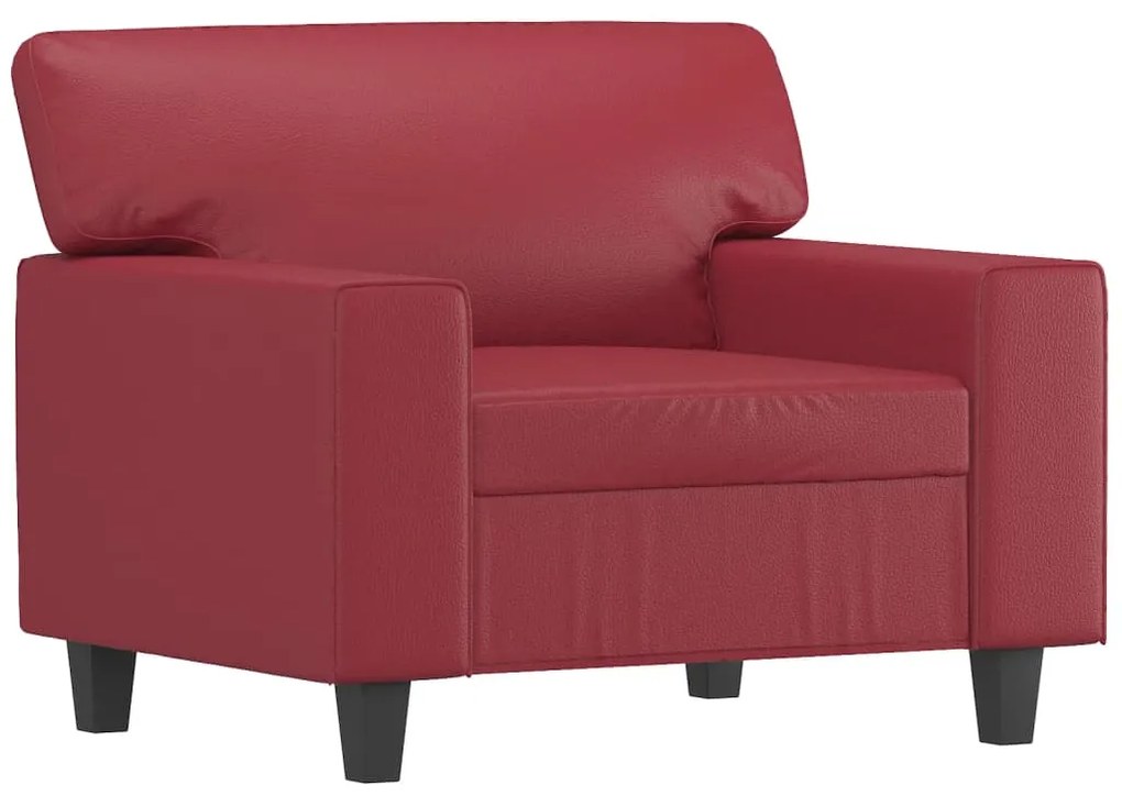 Poltrona rosso vino 60 cm in similpelle