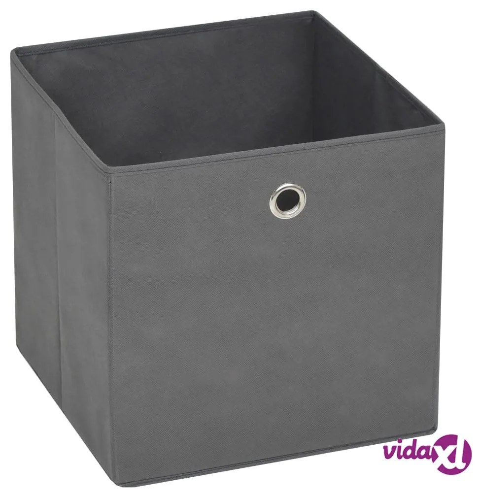vidaXL Contenitori 10 pz in Tessuto non Tessuto 28x28x28 cm Grigio