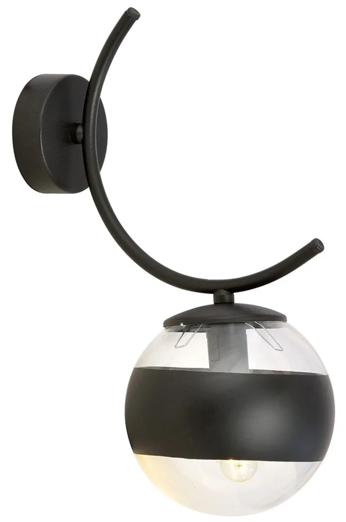 Applique Moderna Coeo Acciaio Nero 1 Luce E14 Ip20