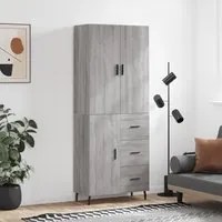 Credenza Grigio Sonoma 69,5x34x180 cm in Legno Multistratocod mxl 125701