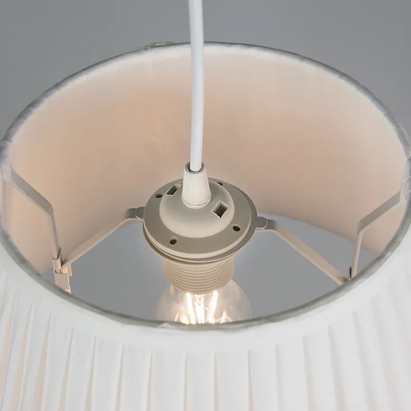 Lampada a sospensione retrò bianca 35 cm - Plisse