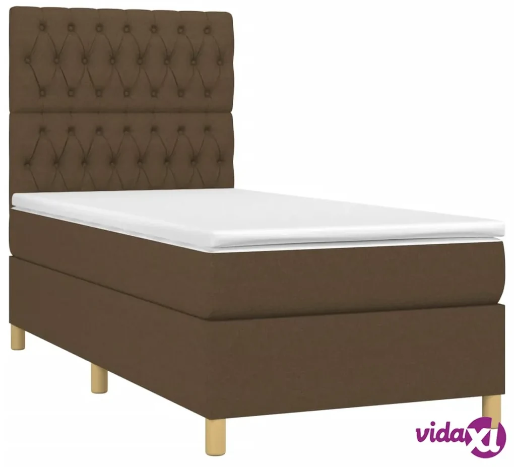 VidaXL Letto a molle con materasso e led grigio scuro 100x200 cm Letti 