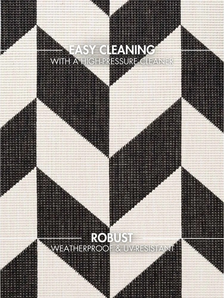 Passatoia da interno ed esterno nera/color crema 80x200 cm Haringey Terrick – Ted Baker