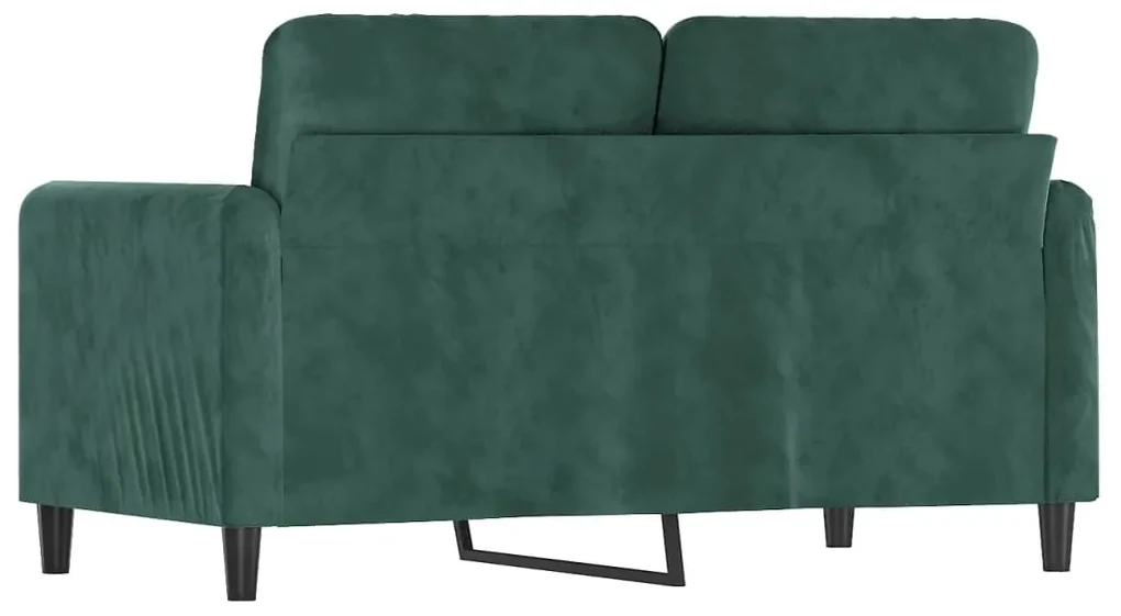 Divano a 2 posti verde scuro 120 cm in velluto