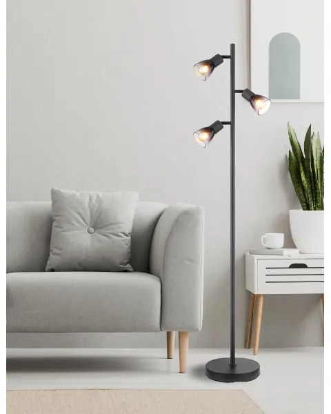 Globo 54312-3S - Lampada con piedistallo SATELLA 3xE14/25W/230V nero