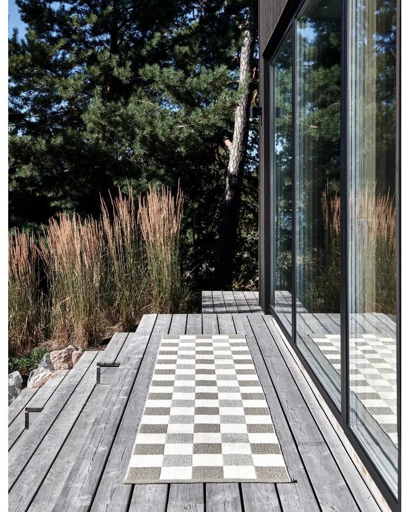 Passatoia da interno/esterno beige/color crema 70x300 cm Pix Dark Linen – Pappelina