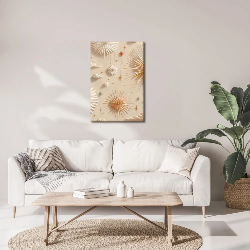 Quadro su tela – Sole e stelle tra le nuvole