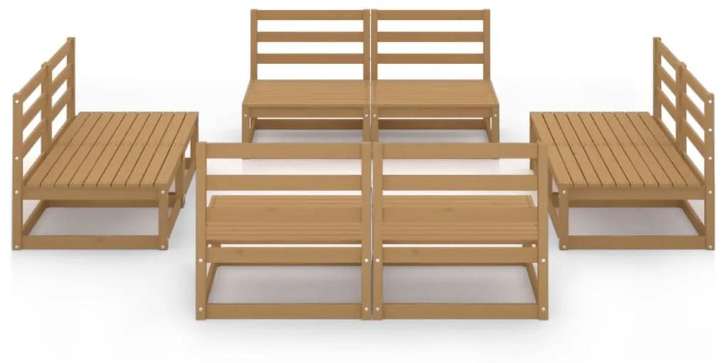 Set divani da giardino 8 pz miele in legno massello di pino