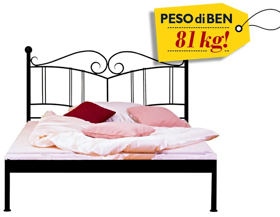 Letto matrimoniale in ferro battuto Barcellona senza pediera - 160 x 200 cm