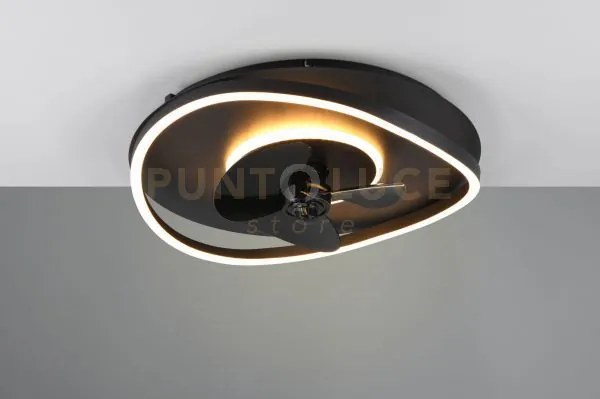 Sortland plafoniera led 30w 3500lm, 2700 - 6500k onda nero opaco co...