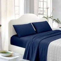 TESS-HOME COLLECTION Completo letto 1 piazza tinta unita blu