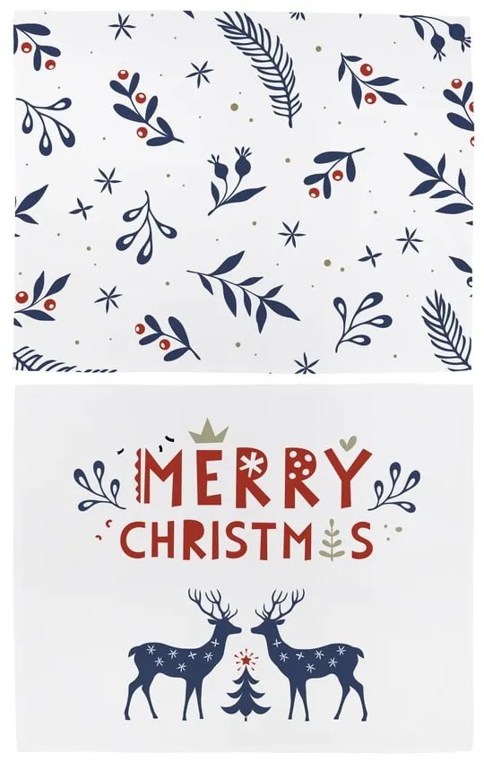 Tovagliette di stoffa natalizie in set da 2 45x35 cm Merry Blue Christmas - Butter Kings