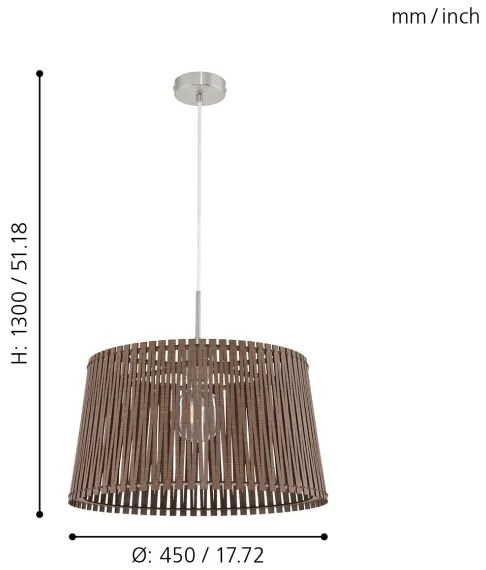 Eglo 96199 - Lampadario SENDERO 1xE27/60W/230V