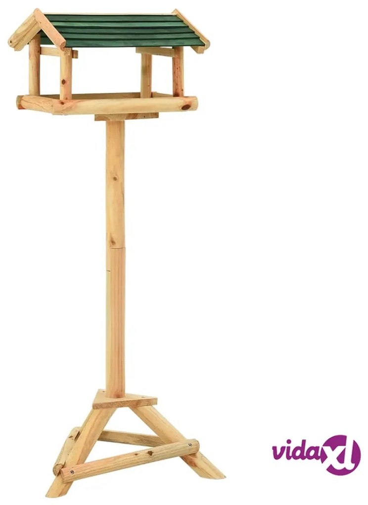 vidaXL Mangiatoia Uccelli con Supporto 37x28x100 cm in Legno Abete
