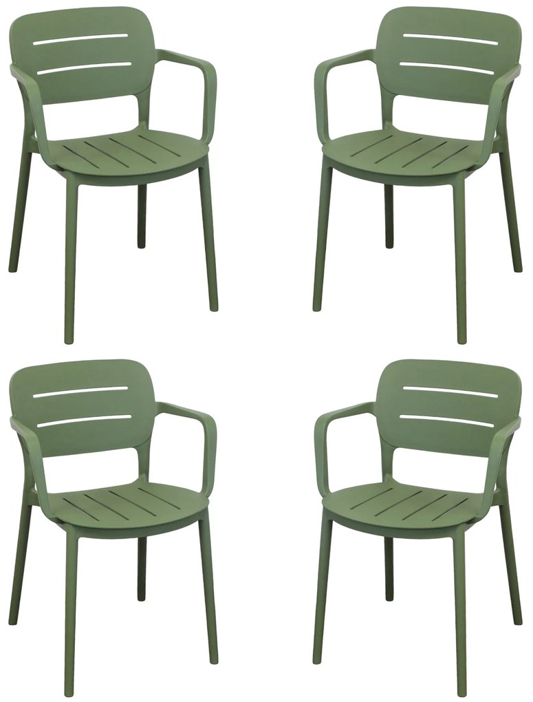 HAZEL - set 4 poltrone in polipropilene impilabili