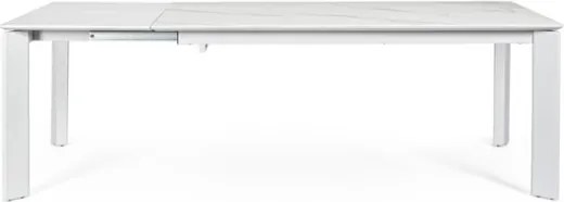 Tavolo Da Interno Allungabile 90x160-220 In Acciaio Piano In Ceramica Bianco-Grigio Briva Bizzotto