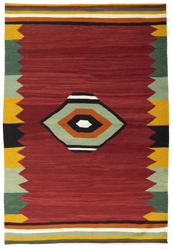 Kilim Tappeto persiano 200 x 140 Rosso (Iran) Tessuto A Mano